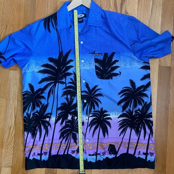 GJC VTG Hawaiian Style Short Sleeve Botton Down Shirt Men Size Large St. Thomas - Picture 8 of 14